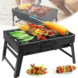 GRIL NA UHLIE PIKNIKOVÝ GRIL NEREZOVÝ MALÝ PRENOSNÝ GRIL CAMPING